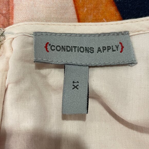 CONDITIONS APPLY Sleeveless Palm Frond Wearable Art Mini Shift, Pink/Blue - 1X - Picture 10 of 13